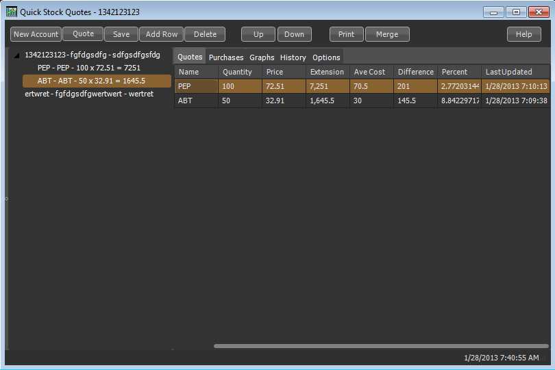 Windows 7 Quick Stock Quotes 5.3 full